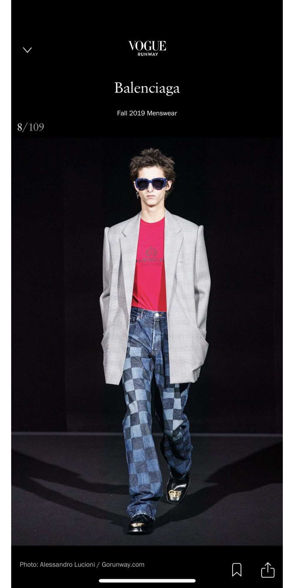 Balenciaga Fall 19 Checked Paris Jeans - image 2