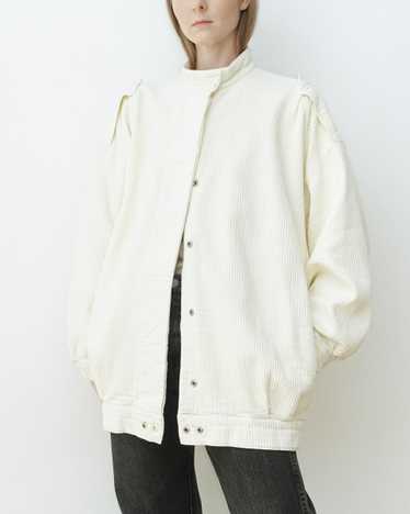 80s Cream Waffle Cotton Jacket