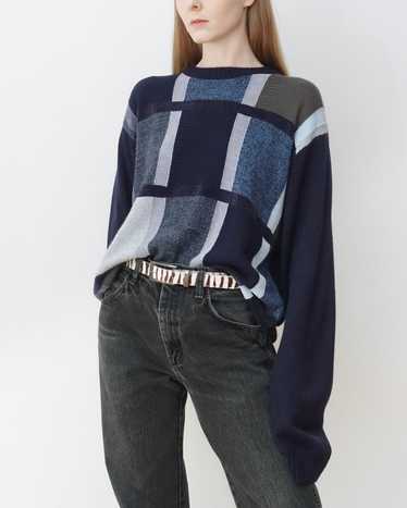 Navy Blue Block Sweater