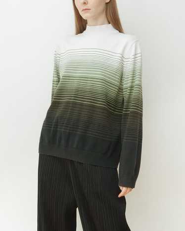 Green Gradient Mock Neck Sweater