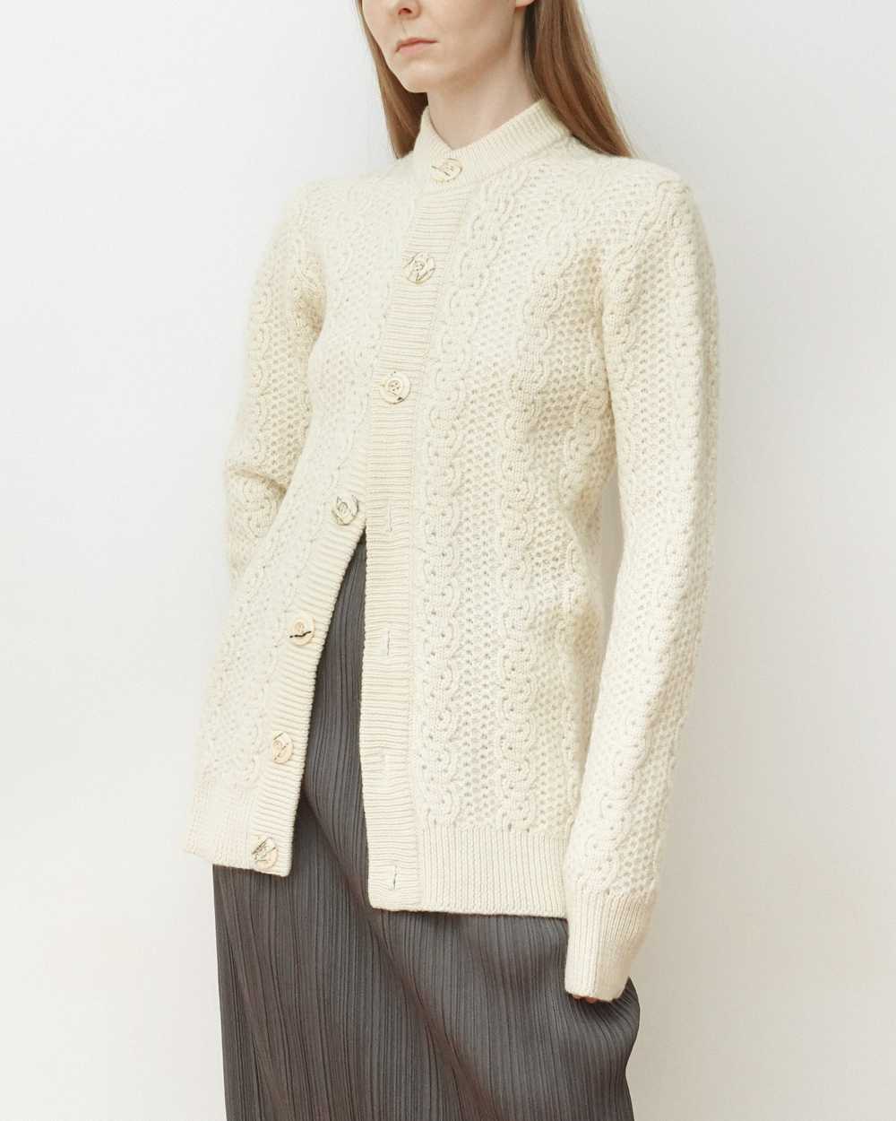 Nordic Wool Cream Cardigan Sweater - image 1