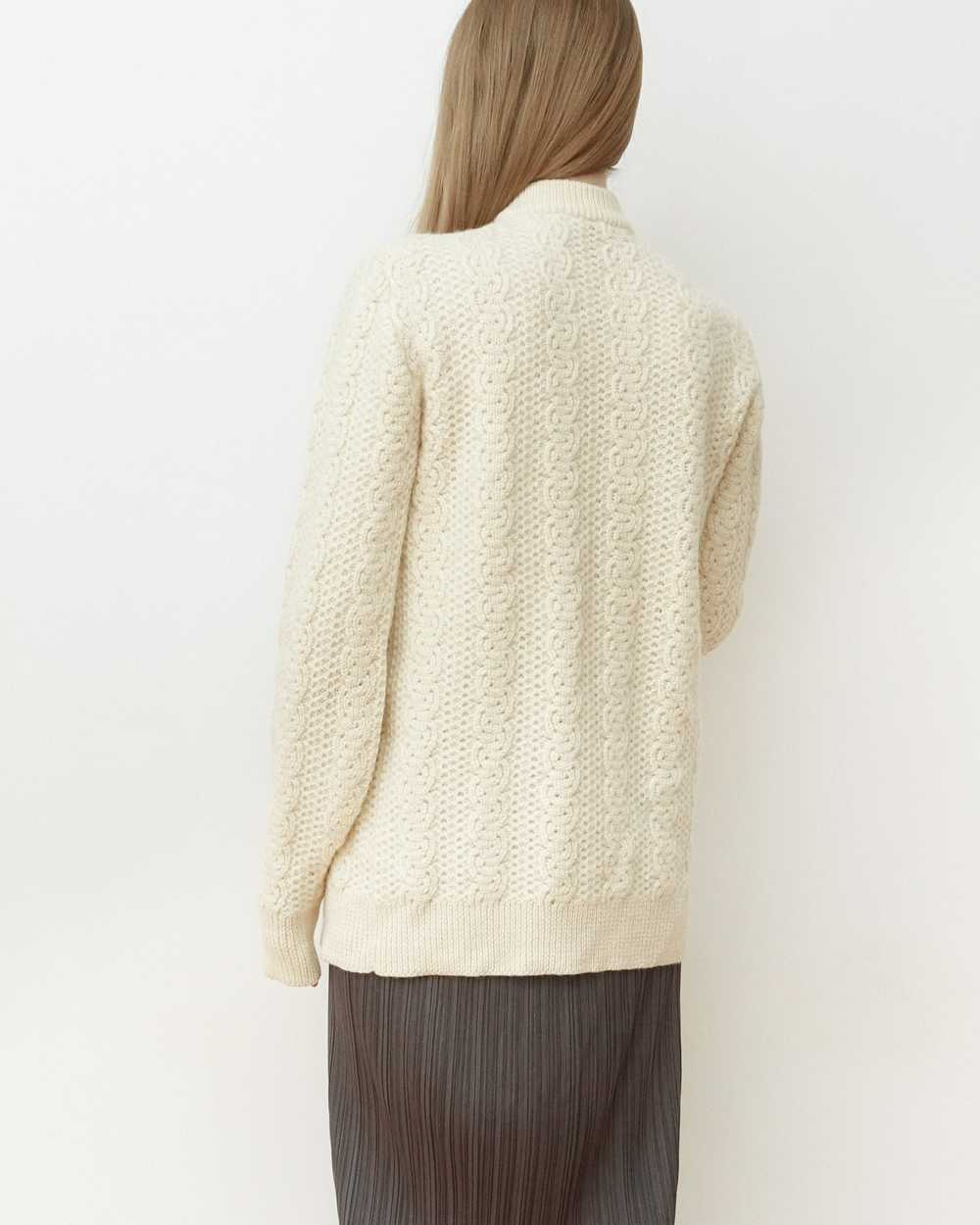 Nordic Wool Cream Cardigan Sweater - image 2