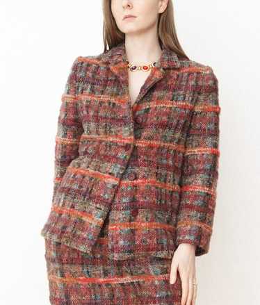 Pink Tweed Mohair Skirt Suit Set