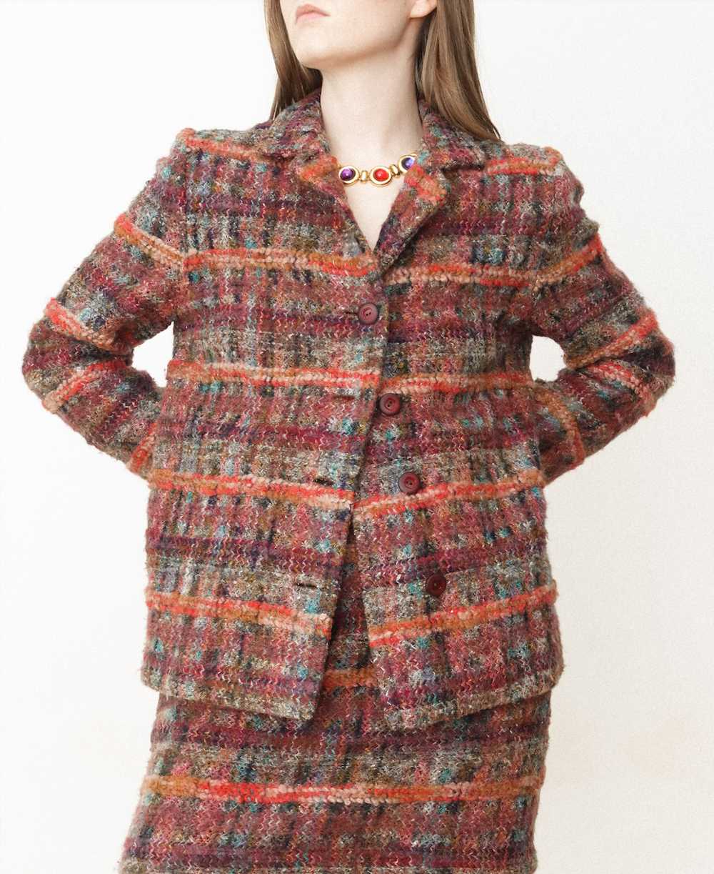 Pink Tweed Mohair Skirt Suit Set - image 4