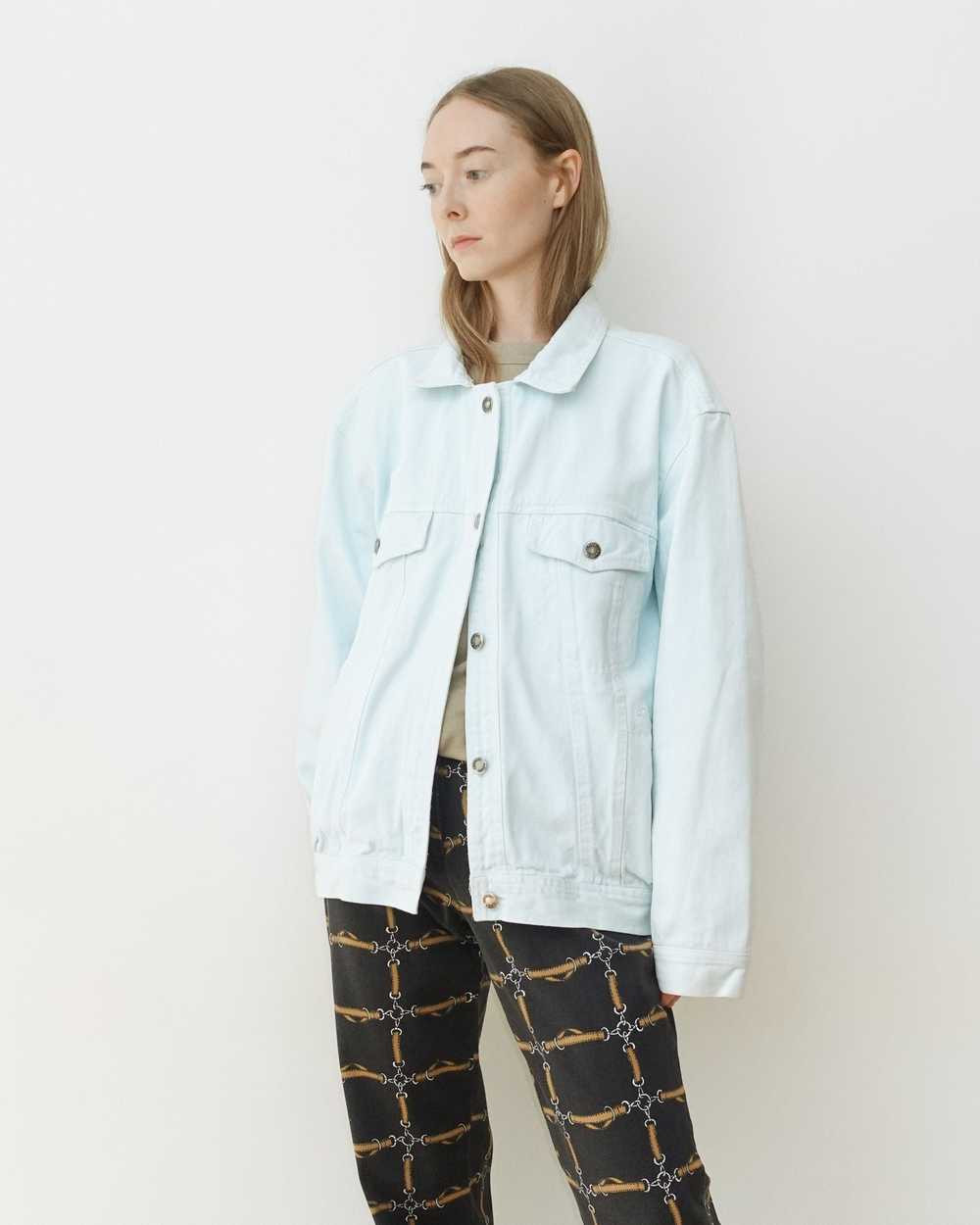 Baby Blue Denim Button Up Jacket - image 1