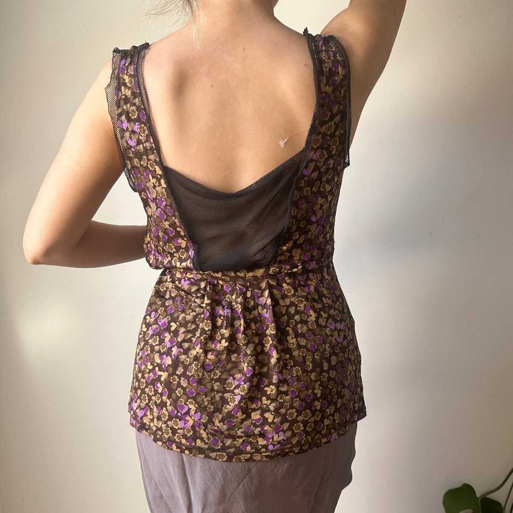 Liu Jo Floral Cami Top - Medium Brown Viscose - image 3