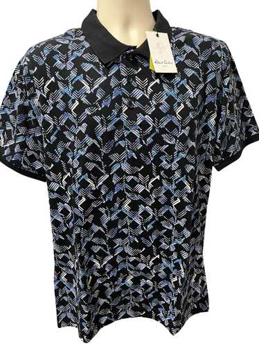 Robert Graham Black Blue Geometric Polo