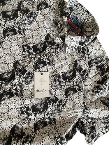 Robert Graham Black White Skull Pattern