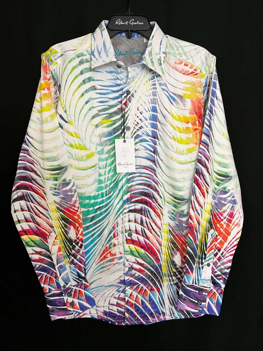 Robert Graham Multicolor Abstract White EMBROIDER… - image 4