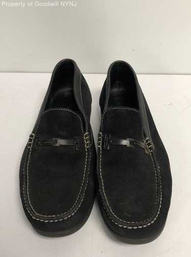 A. Testoni Men's Suede Loafers Black Size 7.5