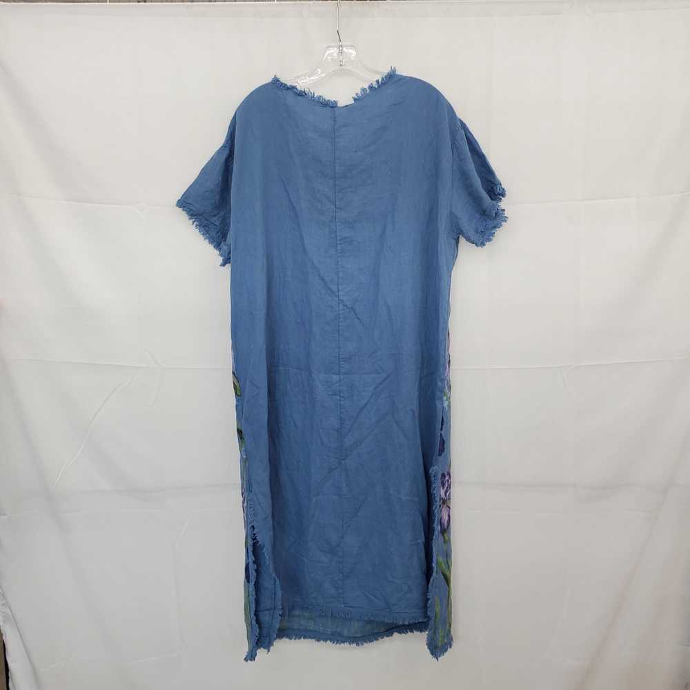 NT By Amati Blue Linen Blend Purple Iris Kaftan D… - image 2