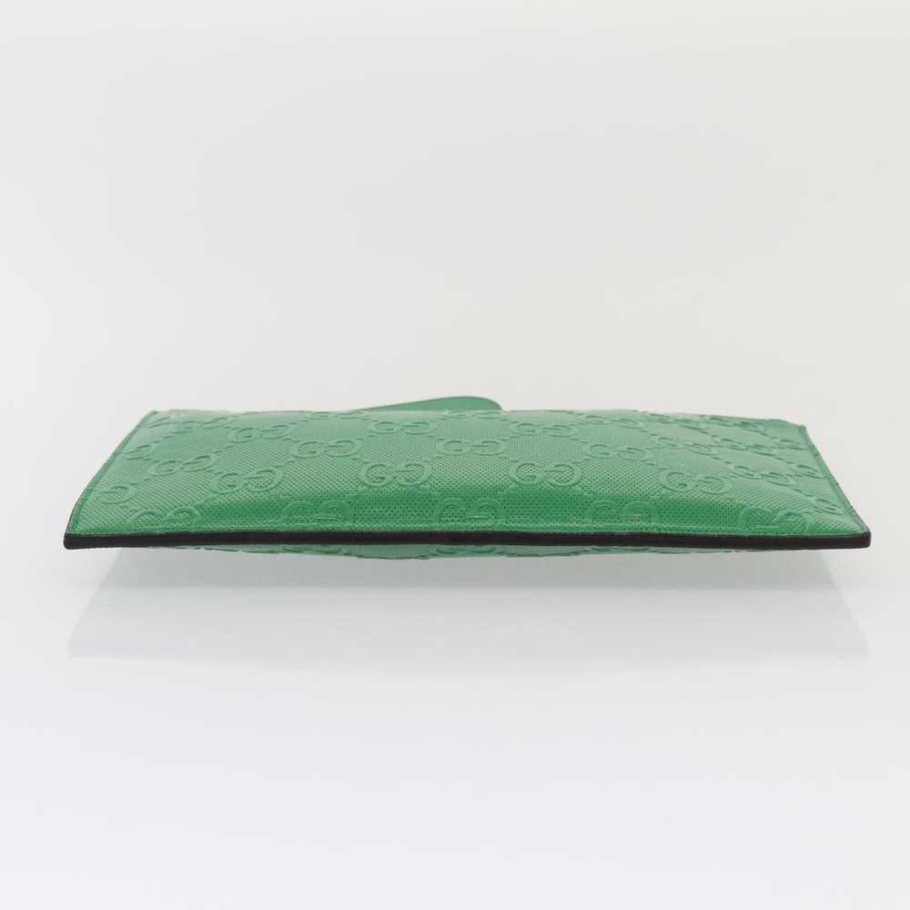 Gucci Gg Embossé Green Leather Clutch Bag (Pre-Ow… - image 3