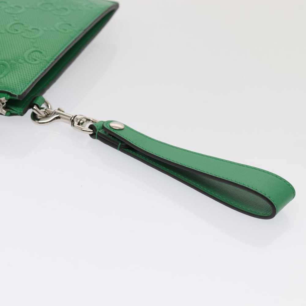 Gucci Gg Embossé Green Leather Clutch Bag (Pre-Ow… - image 9