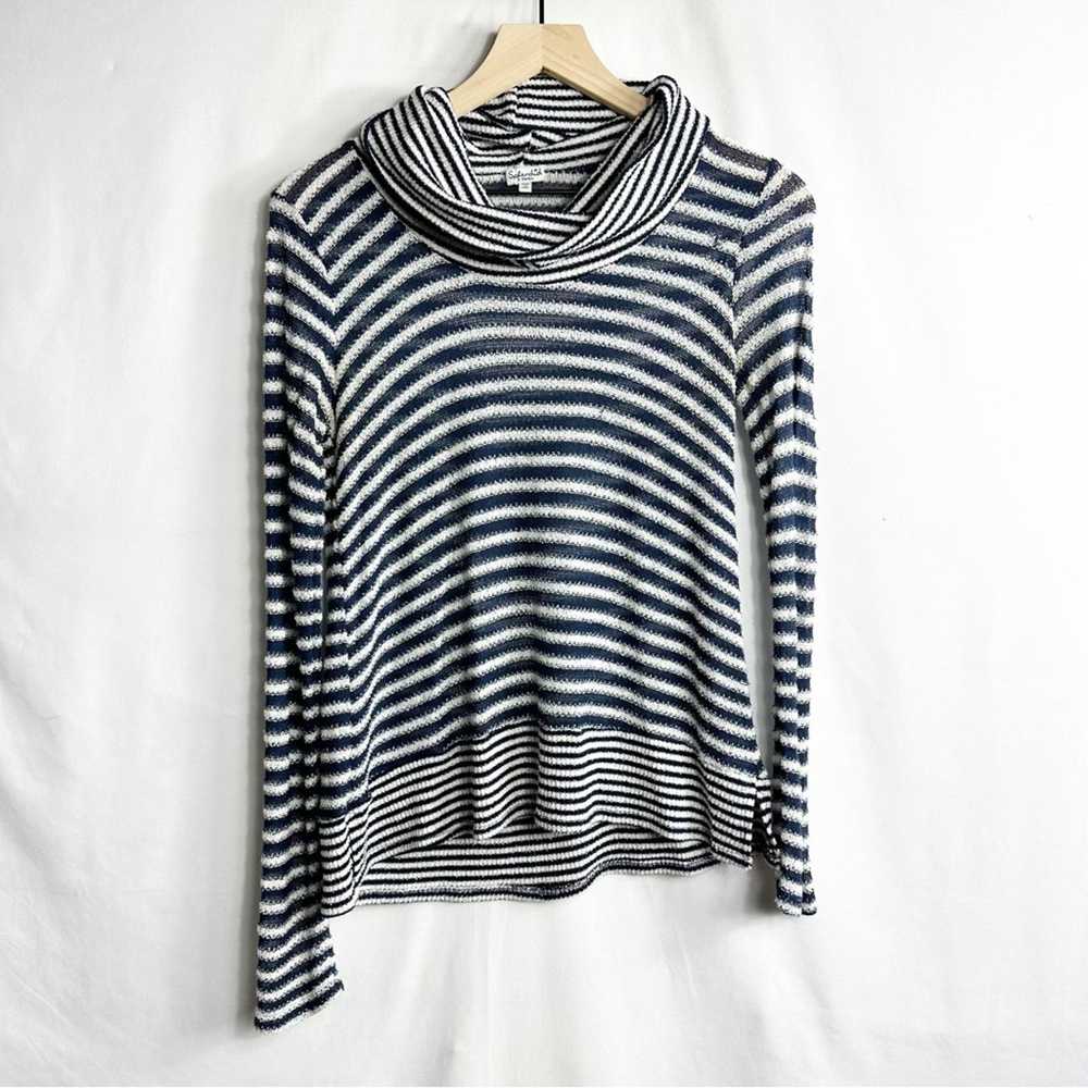 Splendid SPLENDID Striped Cowl Neck Sweater Navy/… - image 2