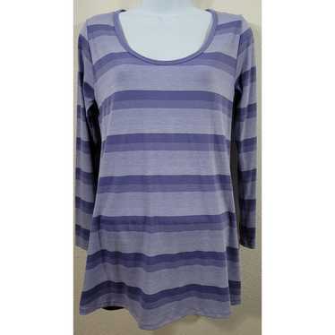 Other LuLaRoe Purple Heathered Striped Top XS Rou… - image 1