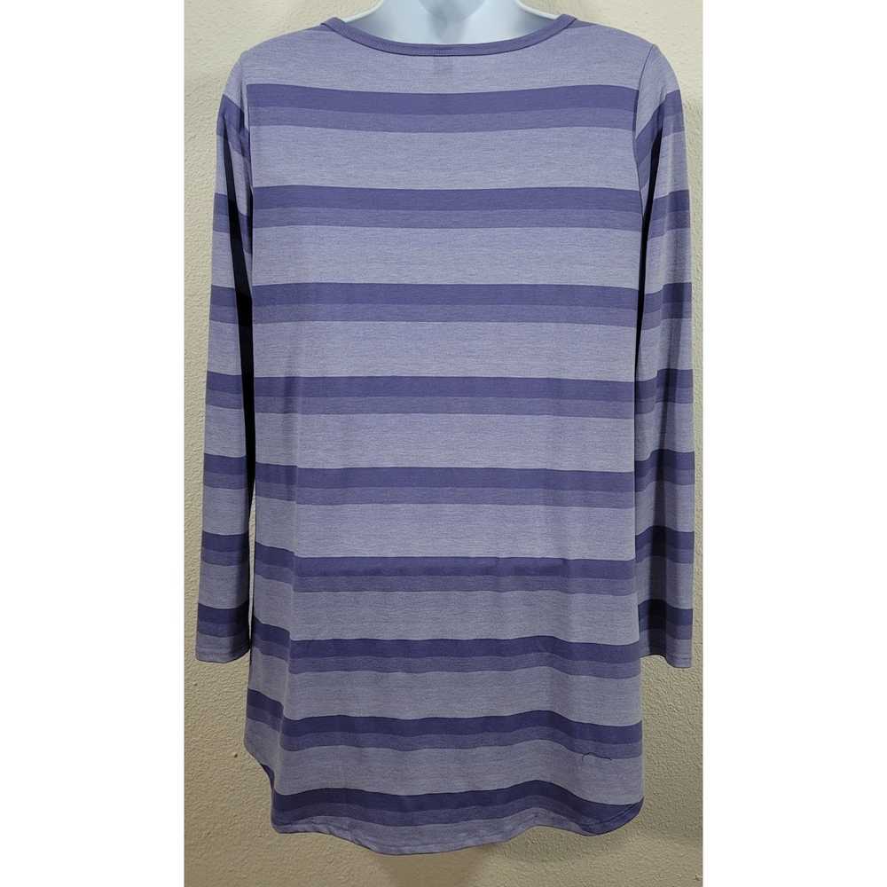 Other LuLaRoe Purple Heathered Striped Top XS Rou… - image 2