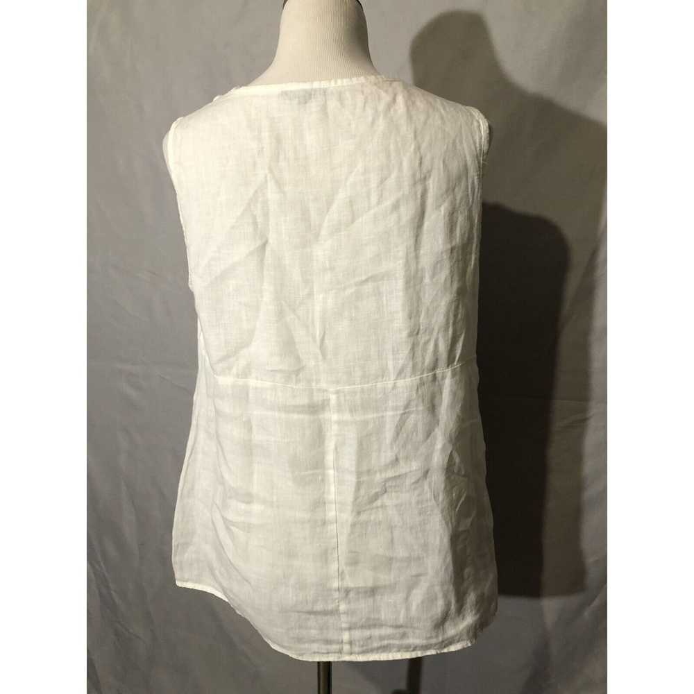 Unbrnd PIAZZA ROMA 100% Linen White Sleeveless To… - image 4