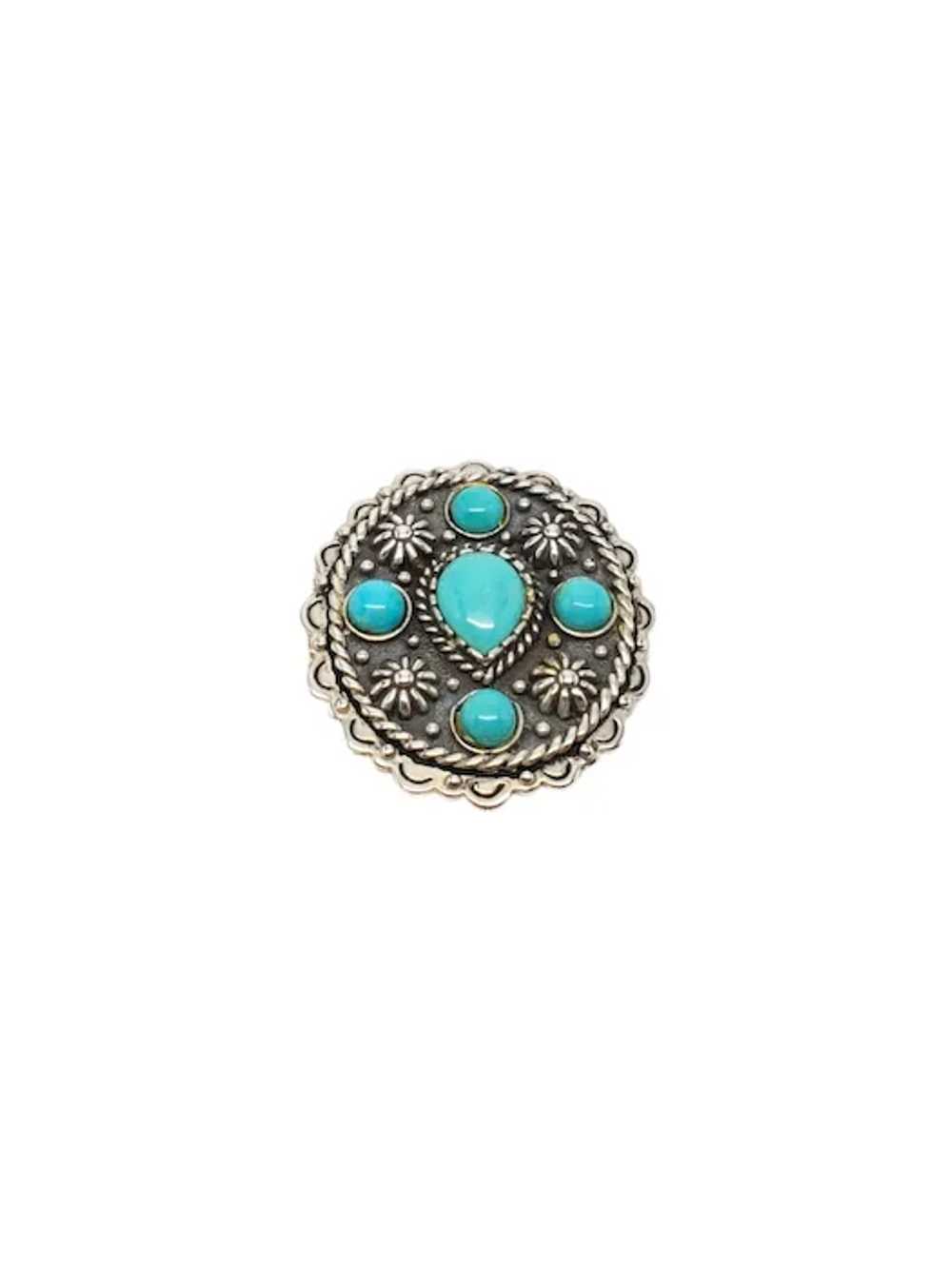 Carol Felley Sterling Silver Turquoise Pendant/Mo… - image 2