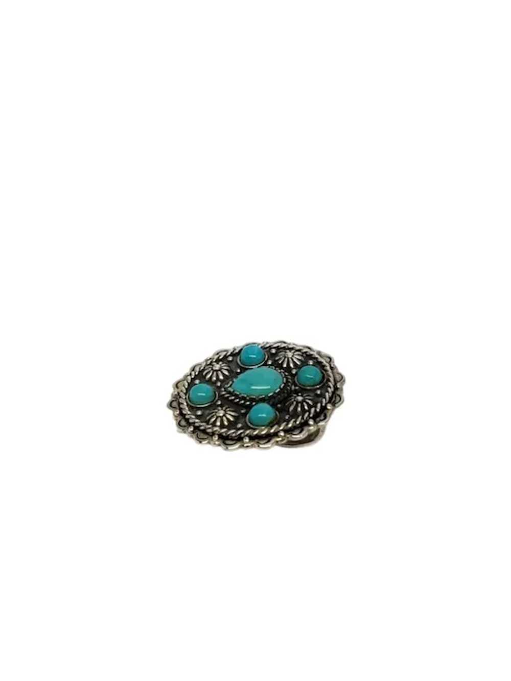 Carol Felley Sterling Silver Turquoise Pendant/Mo… - image 5