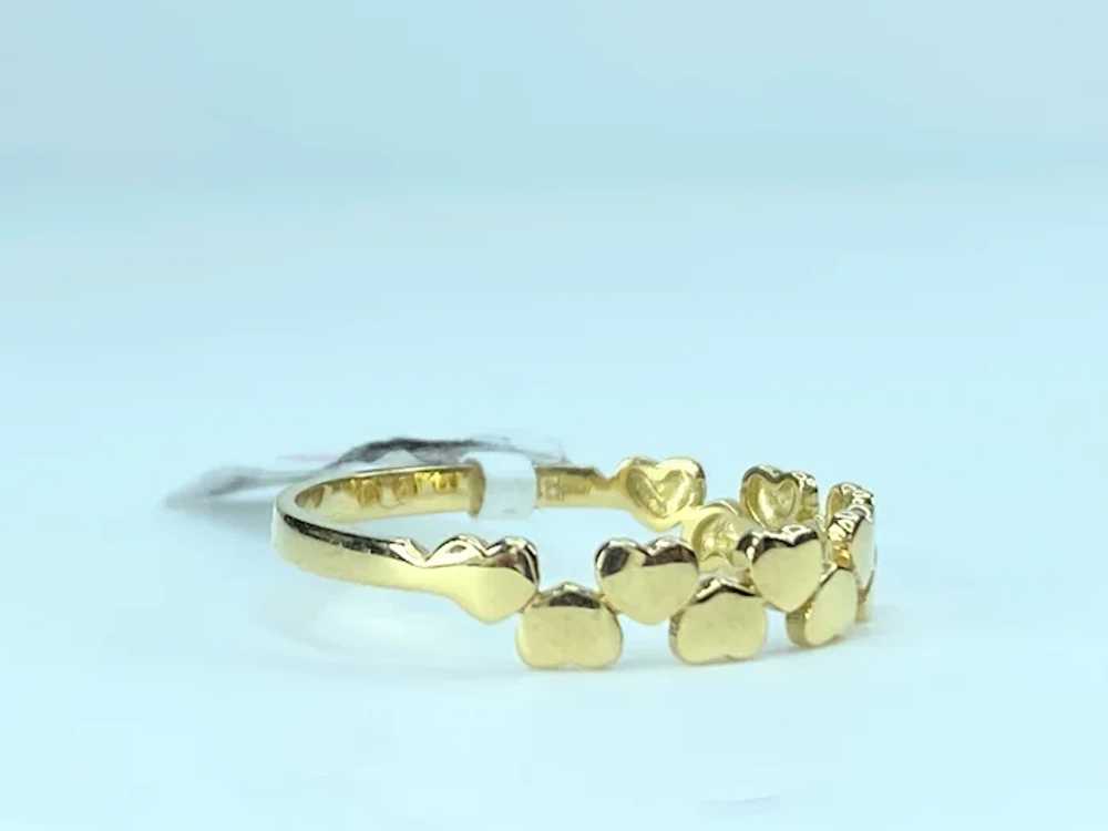 Adorable double rows Heart stackable ring s7 14K … - image 3