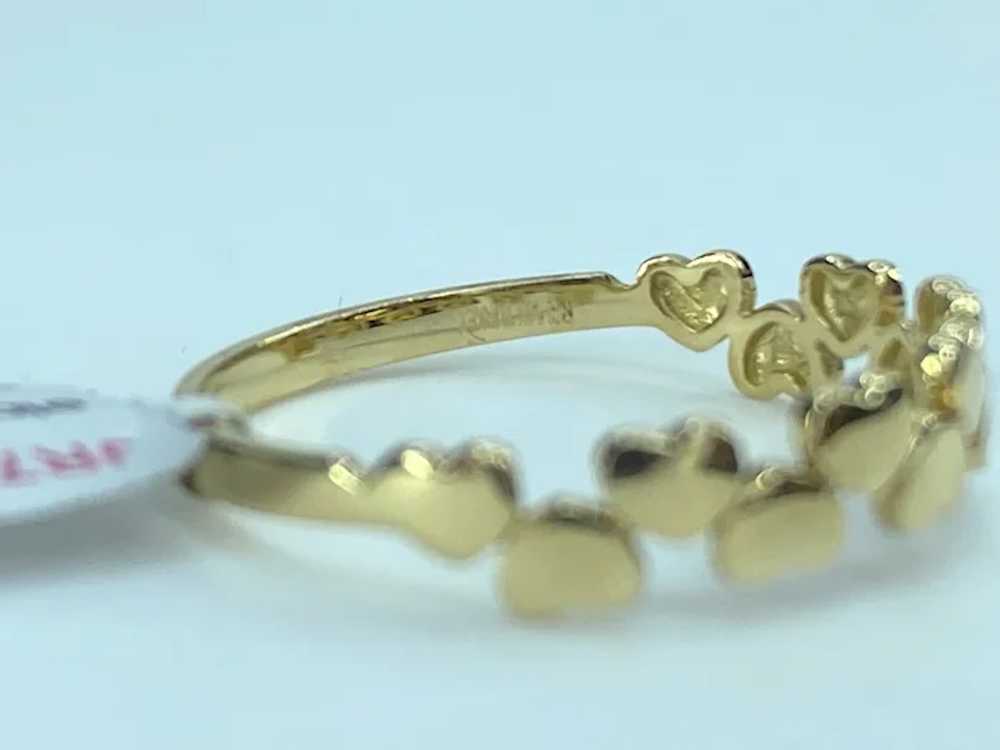 Adorable double rows Heart stackable ring s7 14K … - image 5