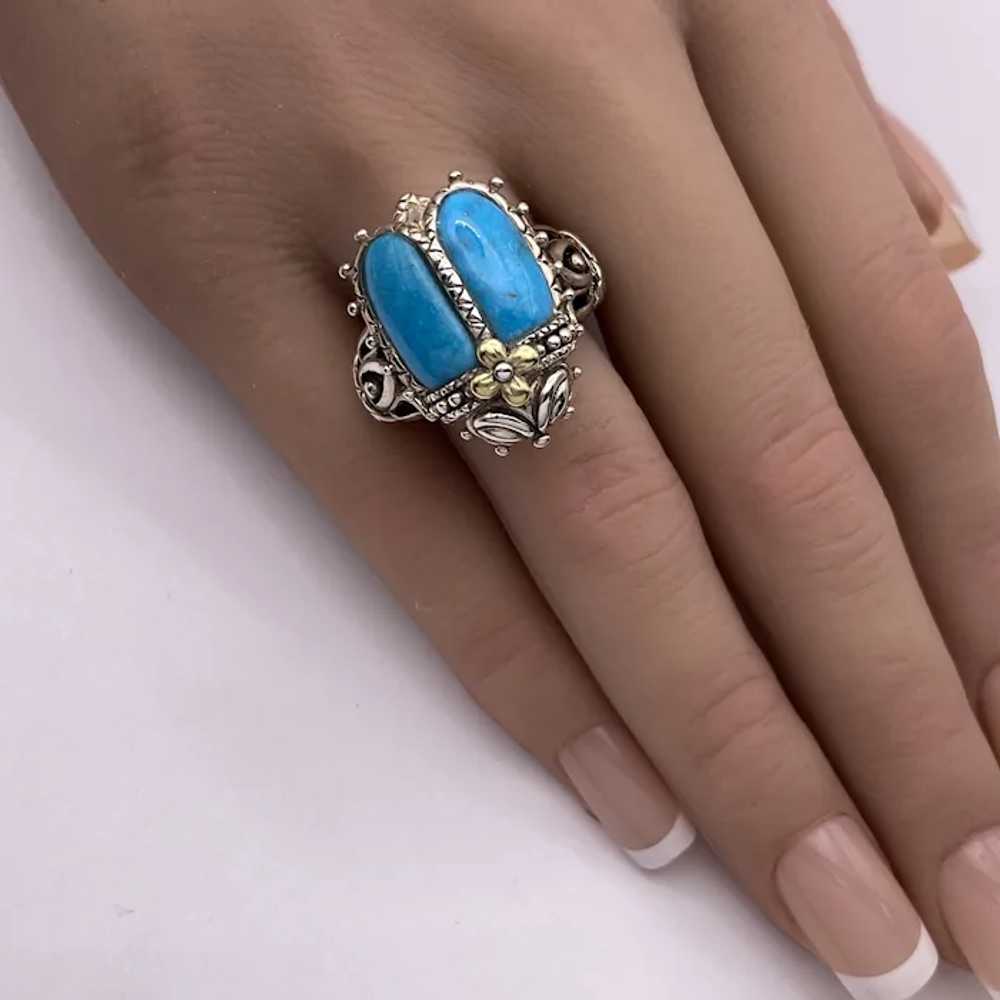 Retired Barbara Bixby Scarab Ring 18K Sterling Si… - image 2