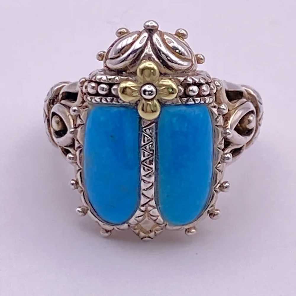 Retired Barbara Bixby Scarab Ring 18K Sterling Si… - image 4