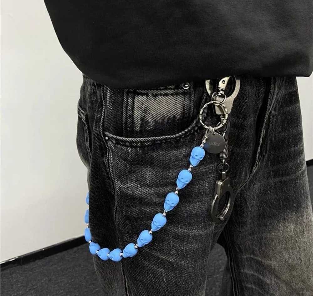 Chain × Jewelry × Streetwear Blue Cringe Skull Je… - image 3