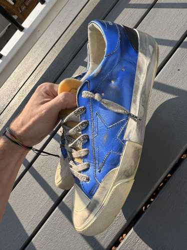 Golden Goose Golden Goose Metallic Blue Superstars