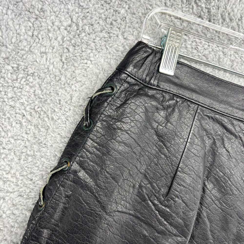 Vintage Vintage Leather Shorts Womens 9/10 Black … - image 3