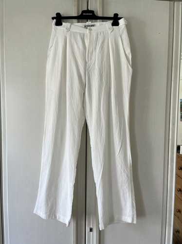 Hyein Seo White Linen Baggy Trousers (3)