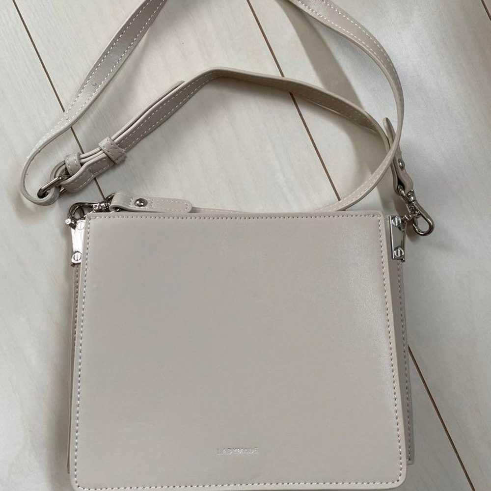 LADYMADE Retro Color Leather Shoulder Bag (Ivory) - image 1