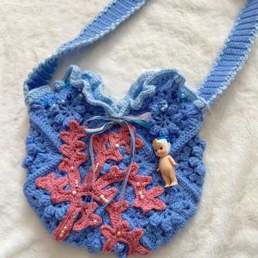 Crochet coral reef bag