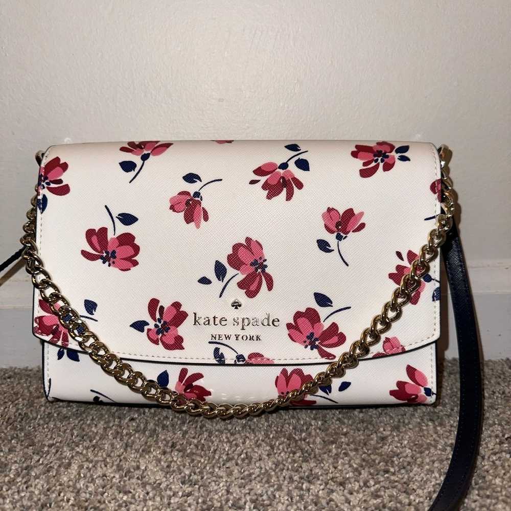 White Floral Tea Garden Crossbody Kate Spade Purs… - image 2