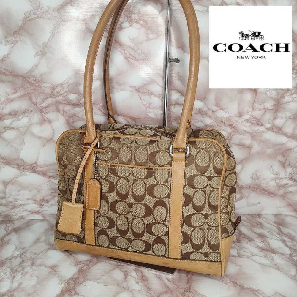 C41 COACH Signature Handbag Shoulder Bag - image 1