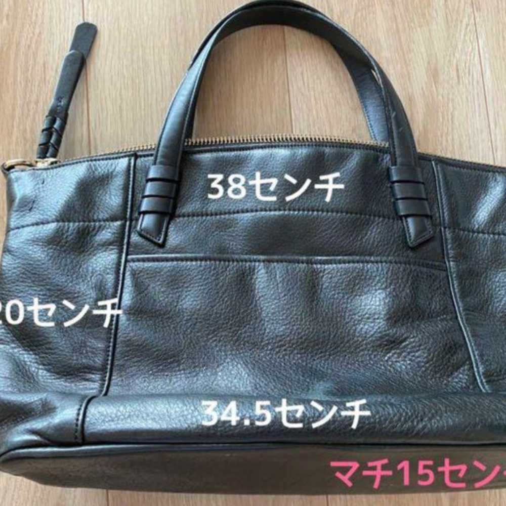 COLE HAAN black leather tote bag handbag - image 2