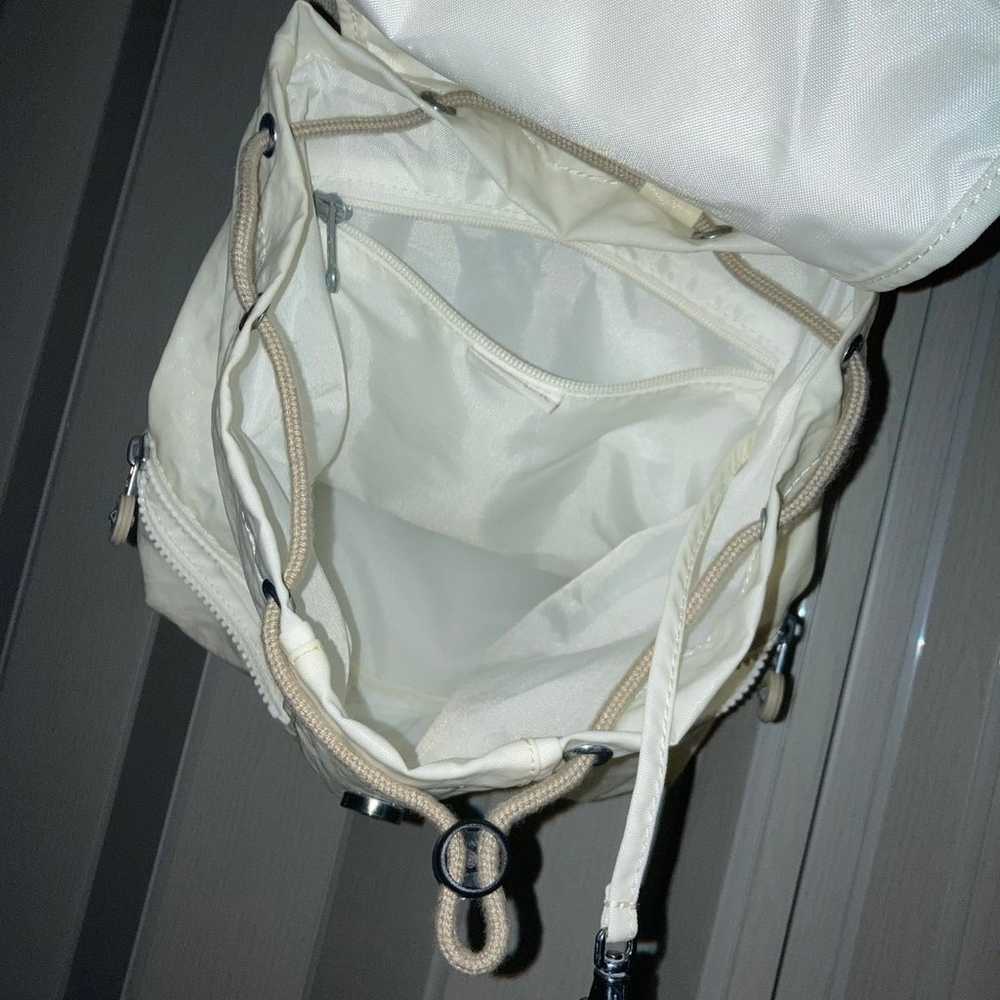 Kipling Mini Drawstring Backpack White and Tan - image 6