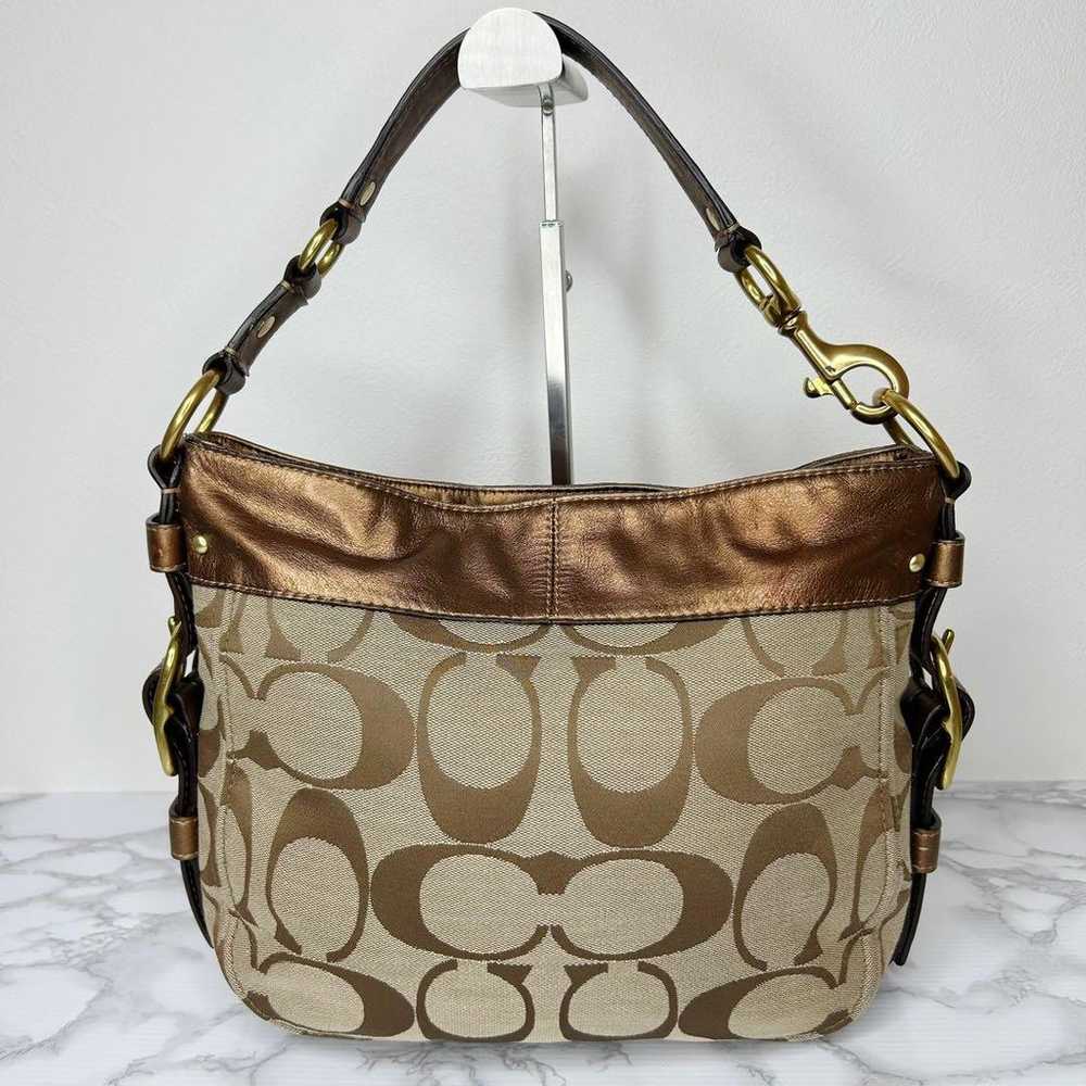 COACH Signature Shoulder Bag Handbag Shoulder Bag… - image 2