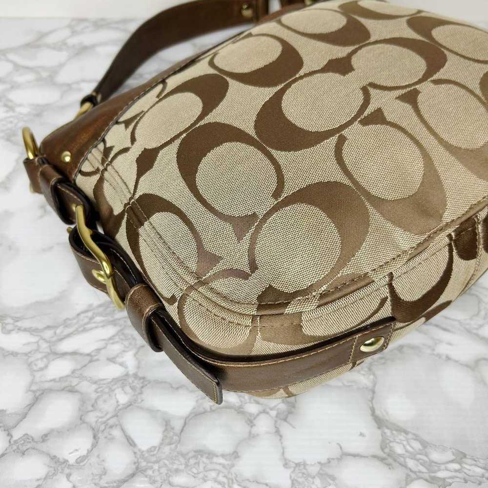 COACH Signature Shoulder Bag Handbag Shoulder Bag… - image 4