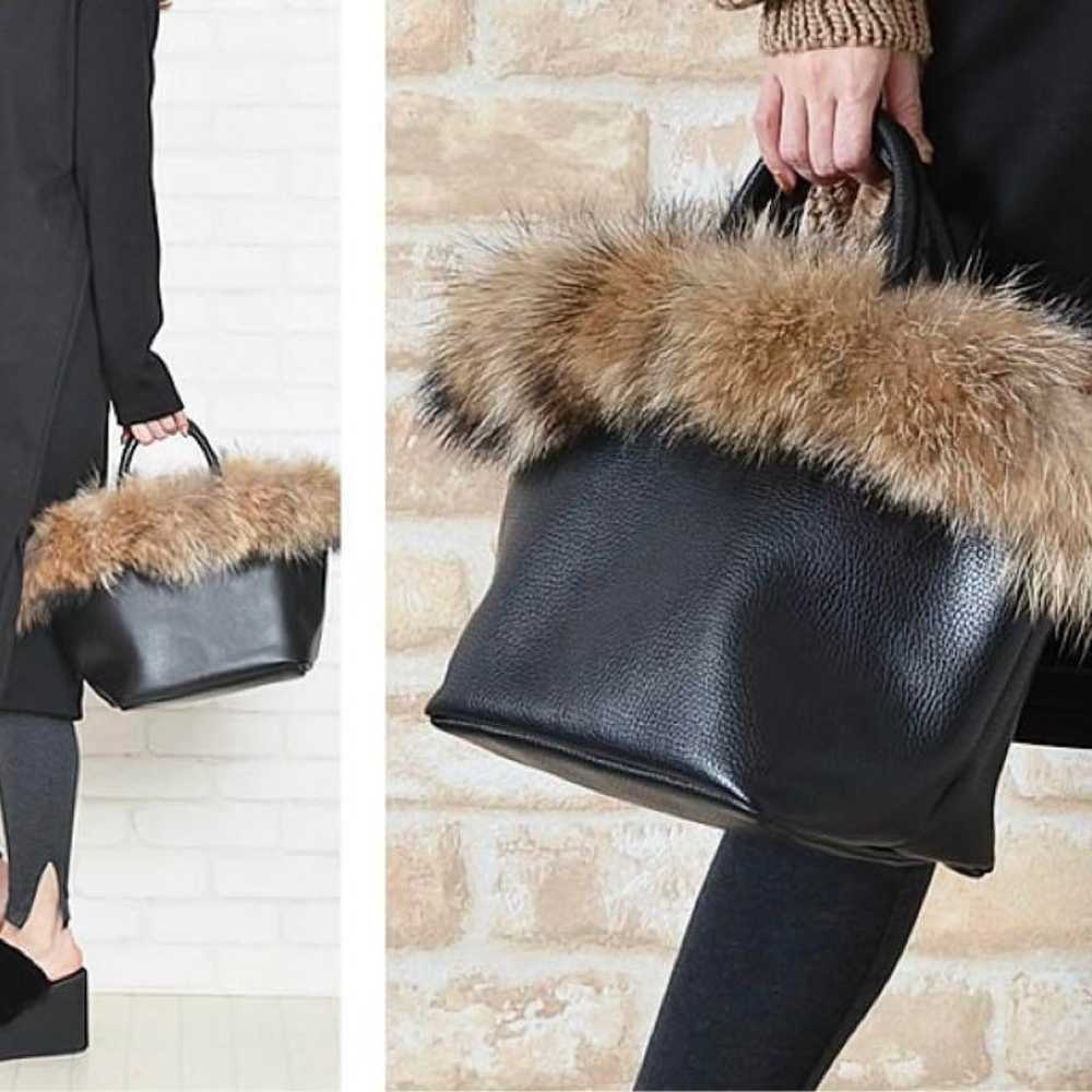 Raccoon fur tote bag - image 2