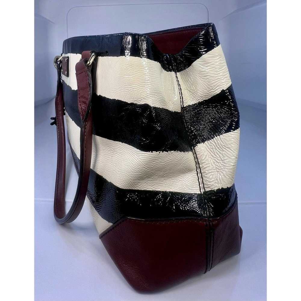 Kate Spade VINTAGE Black/White Stripe Handbag Pur… - image 6