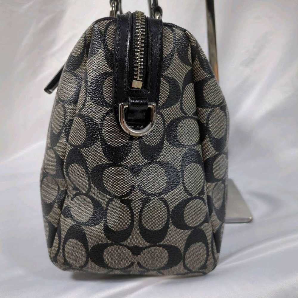 COACH Signature Mini Boston Bag PVC Leather Gray … - image 2