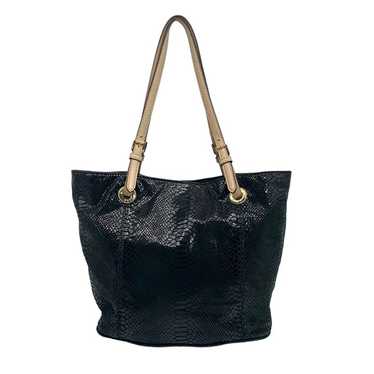 Michael Kors Jet Set Black Embossed Python Tote