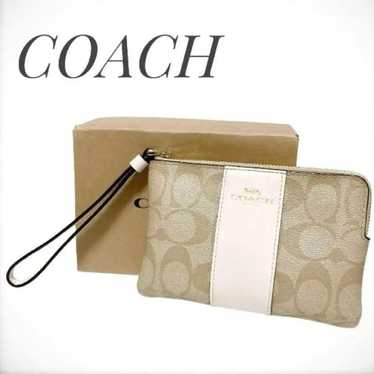 Superb condition COACH pouch wristlet signature f… - image 1