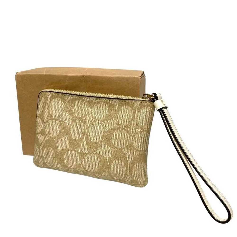 Superb condition COACH pouch wristlet signature f… - image 2