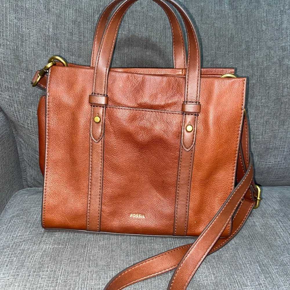 Fossil Kingston Satchel brown crossbody bag - image 1