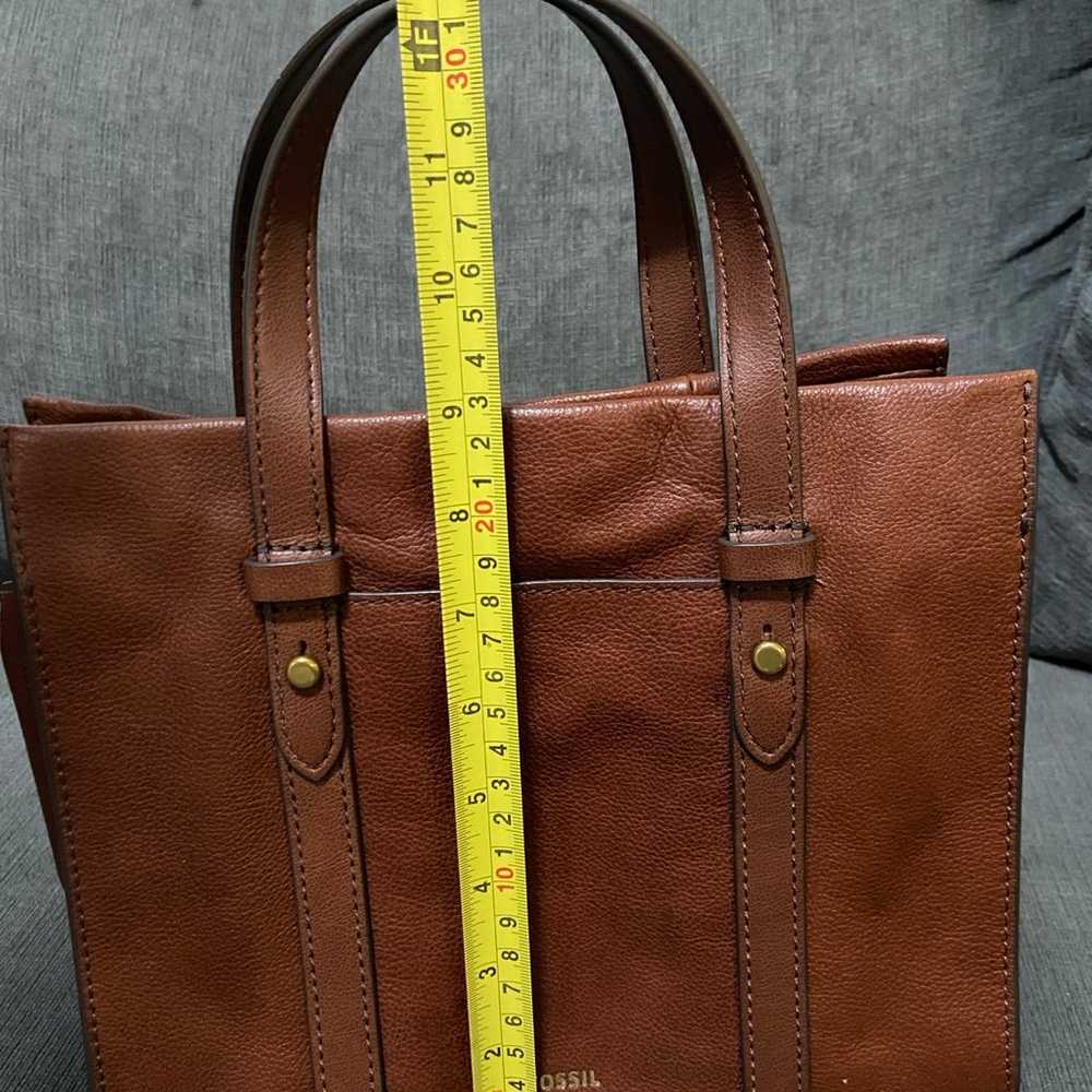 Fossil Kingston Satchel brown crossbody bag - image 8