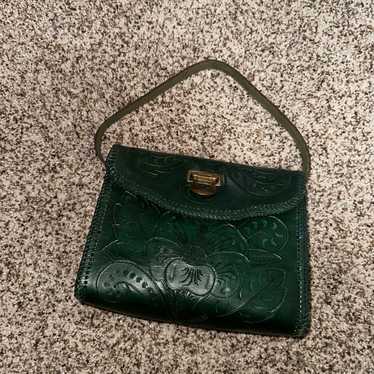 Hand tooled leather purse