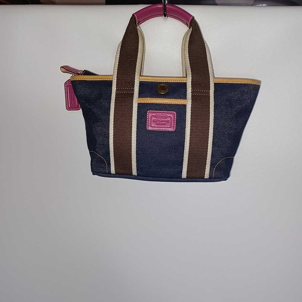 Coach Hampton Blue Denim Mini Tote Bag Purse 4497… - image 6