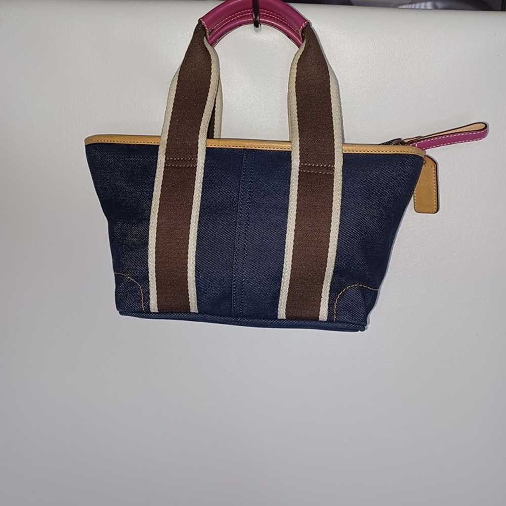 Coach Hampton Blue Denim Mini Tote Bag Purse 4497… - image 8